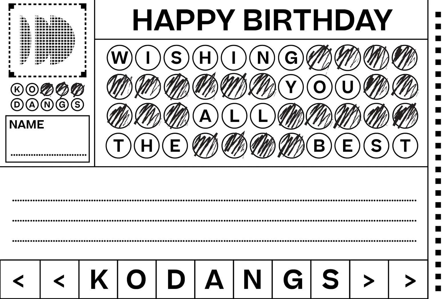 Personalized Card KODANGS