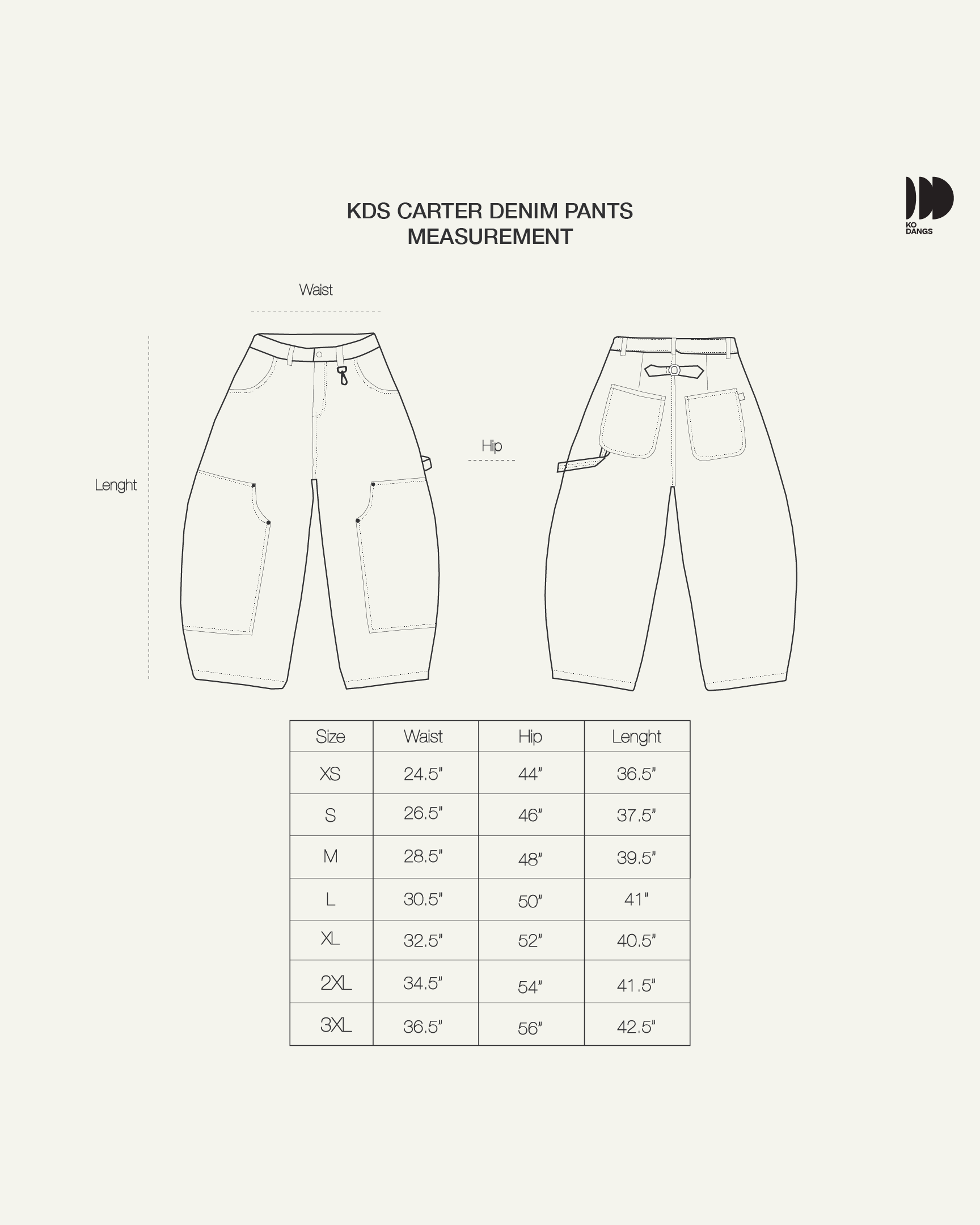 Carter Denim Pants Cream