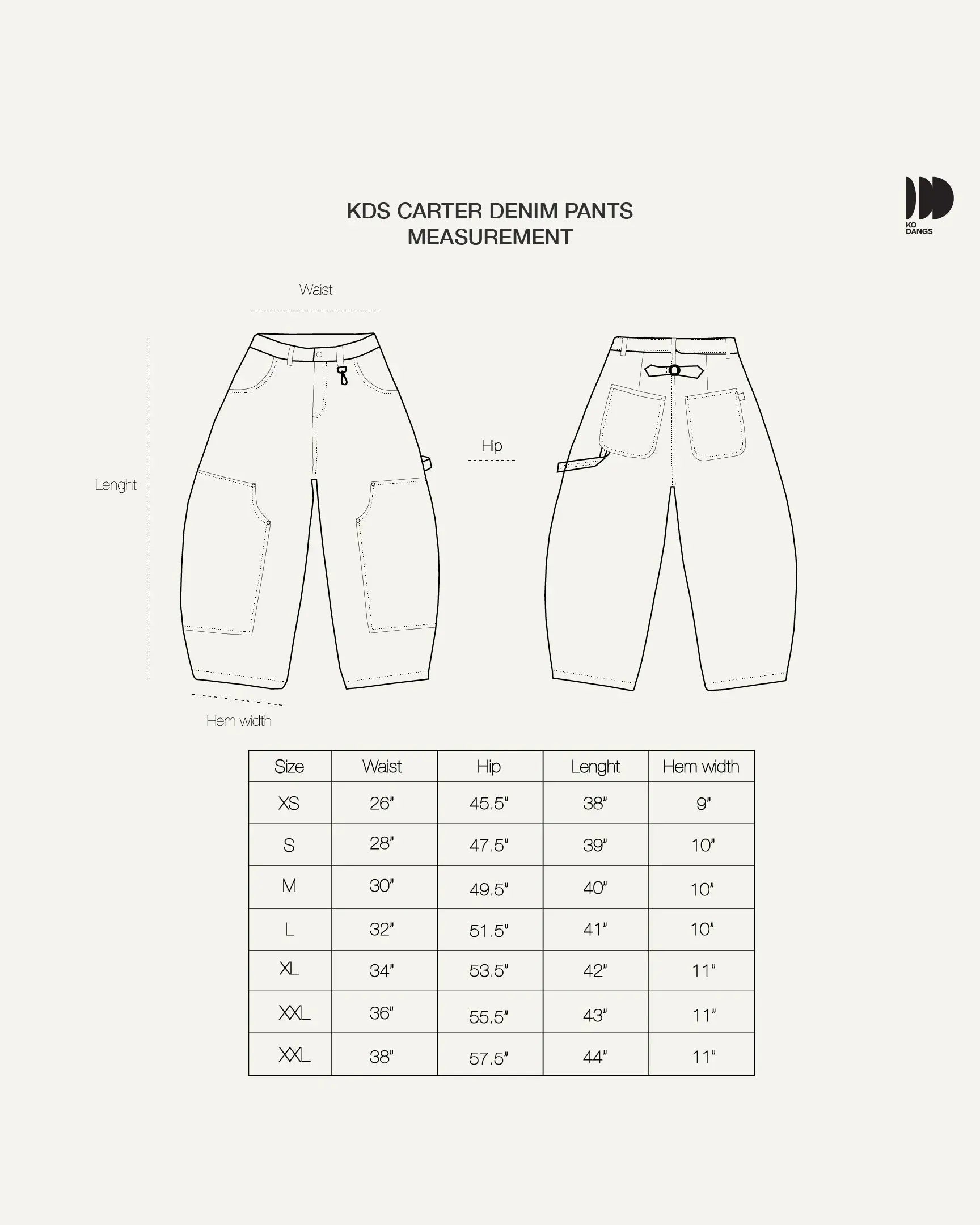 Carter Denim Pants Cream KODANGS