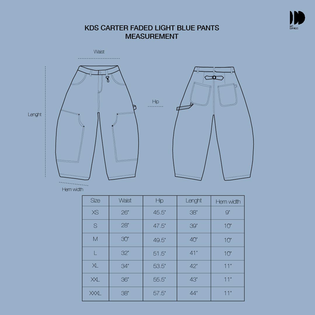 Carter Denim Pants Faded Light Blue
