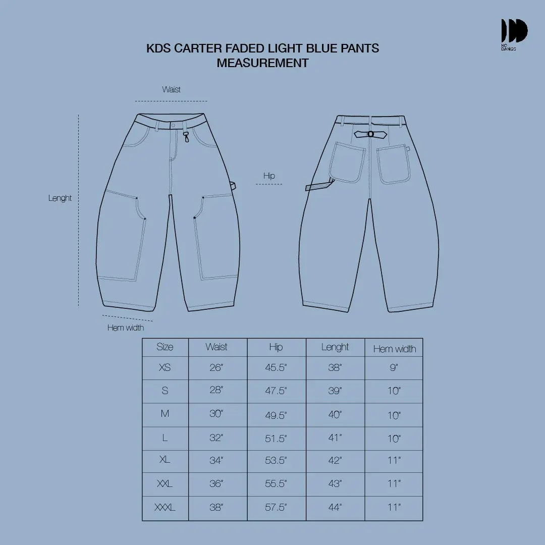 Carter Denim Pants Faded Light Blue KODANGS