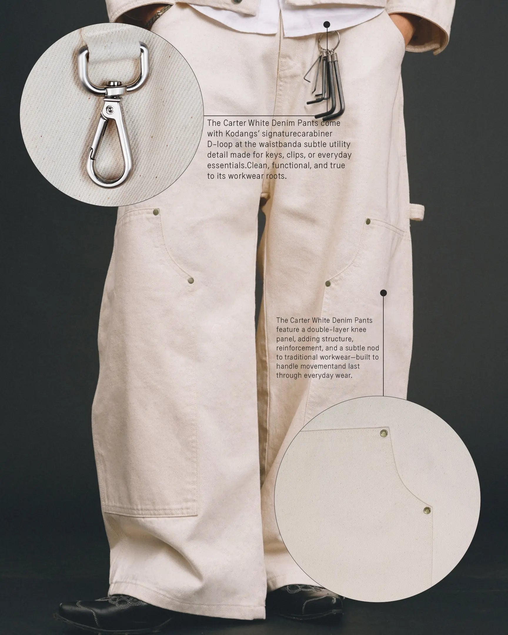 Carter Denim Pants Cream KODANGS